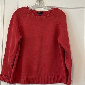 Lands End Crew neck cotton sweater in rusty red. Size large. Good condition.